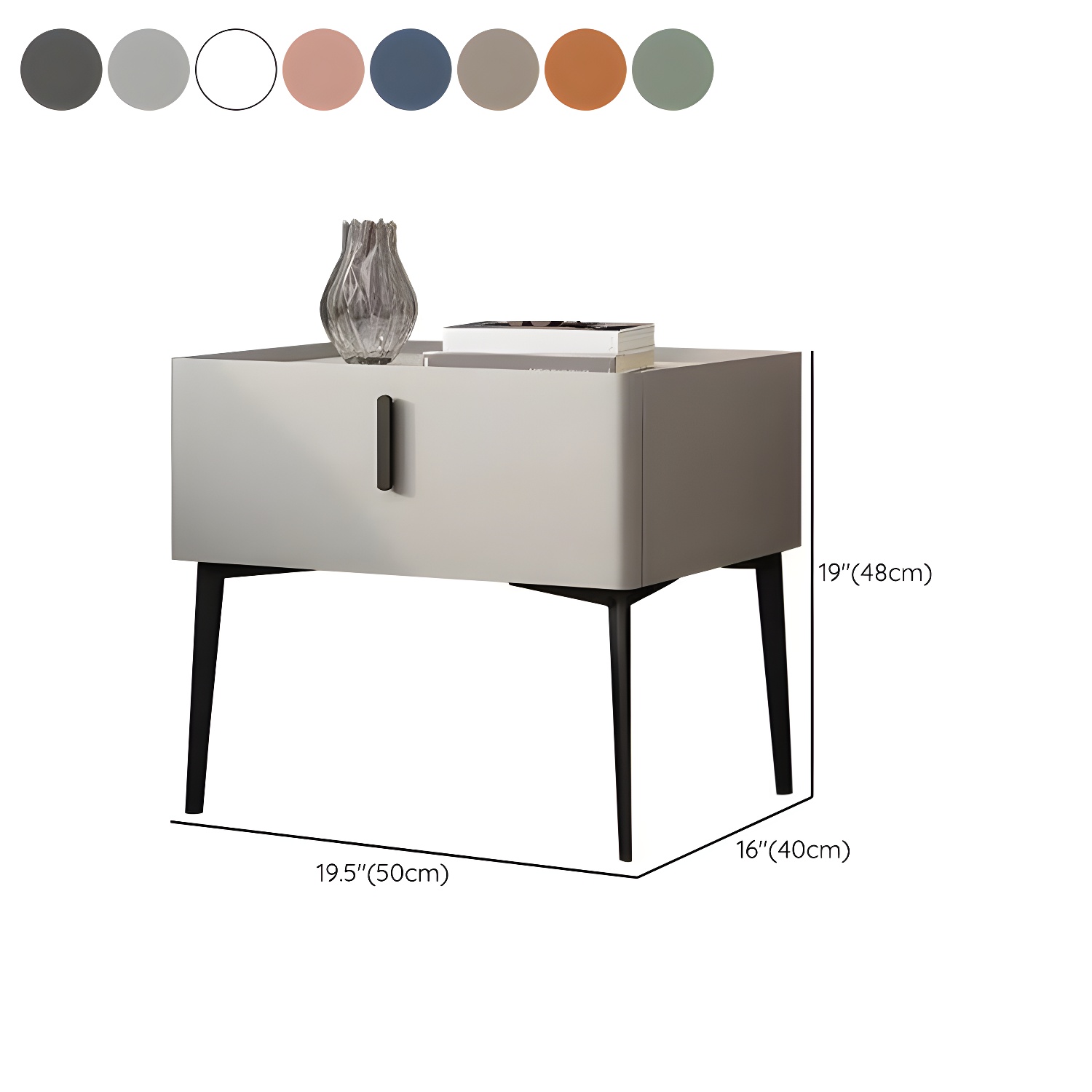Contemporary 1 Drawer Accent Table Nightstand Antique Finish Bed Nightstand - image 20