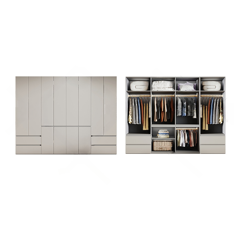 Cream Trendy Reclaimed Wood Wardrobe Armoire with Soft Close Drawer, Soft Close Door, Interior Shelves, and Clothing Rod - image 26