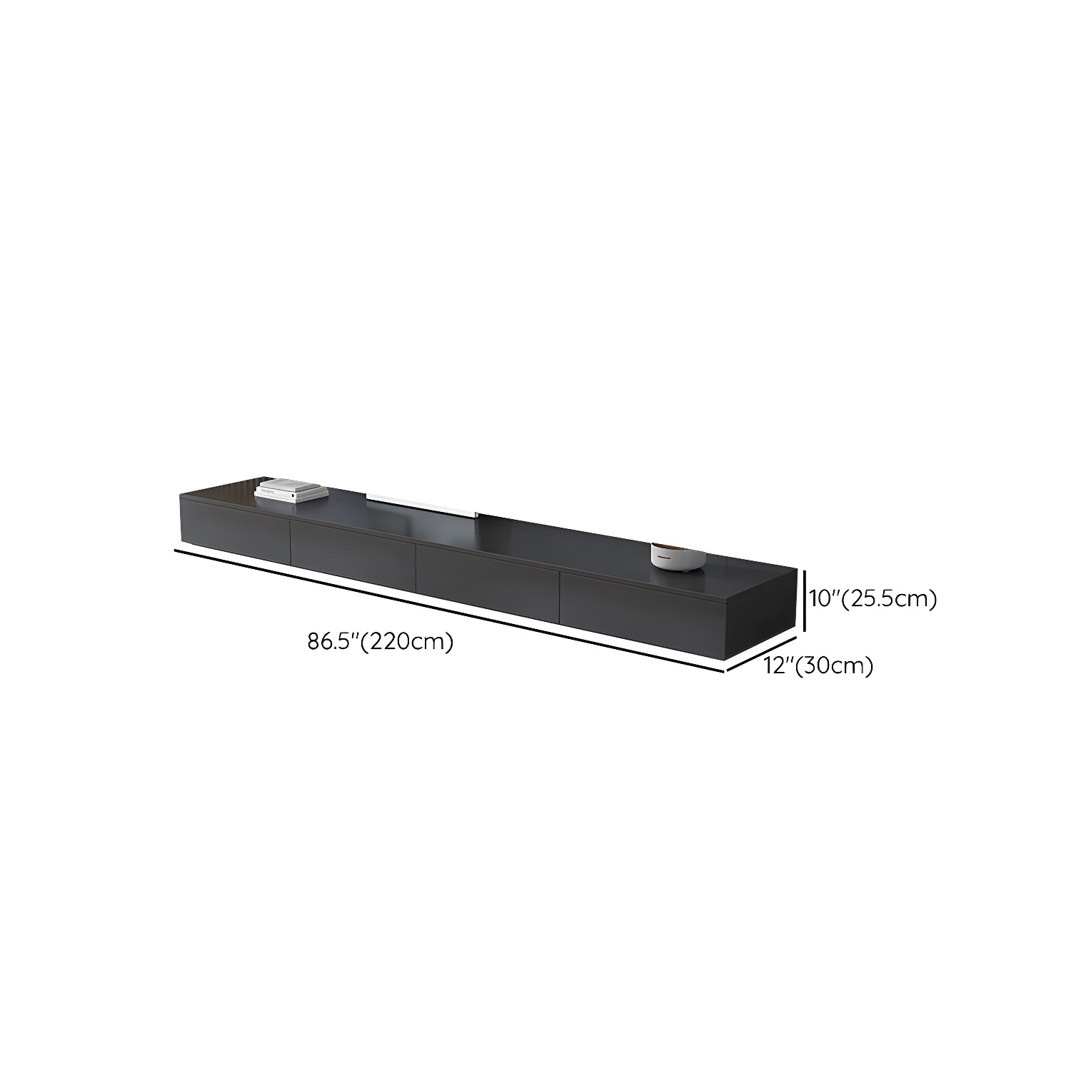 Black Modern TV Stand with Low Height and Drawers for Organized Cable Management & No Open Storage - image 17
