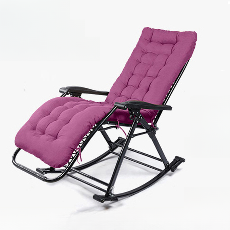 Simplistic Stain Resistant Metal Cushioned Rocking Accent Chair with Round Arm - image 7