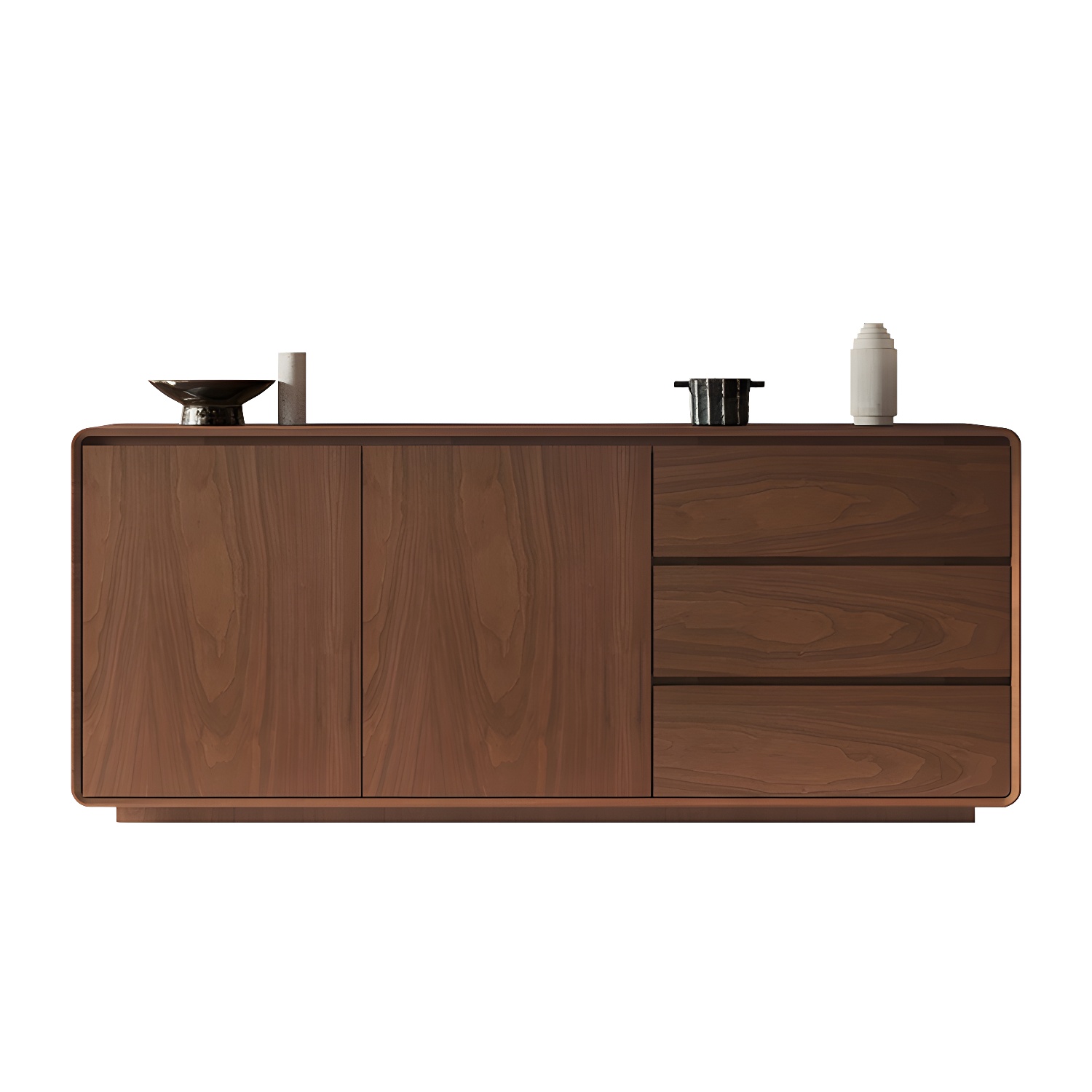 Wood Sideboard with 2 Doors and 3 Drawers, Overall Dimensions 40cmW x 80cmH