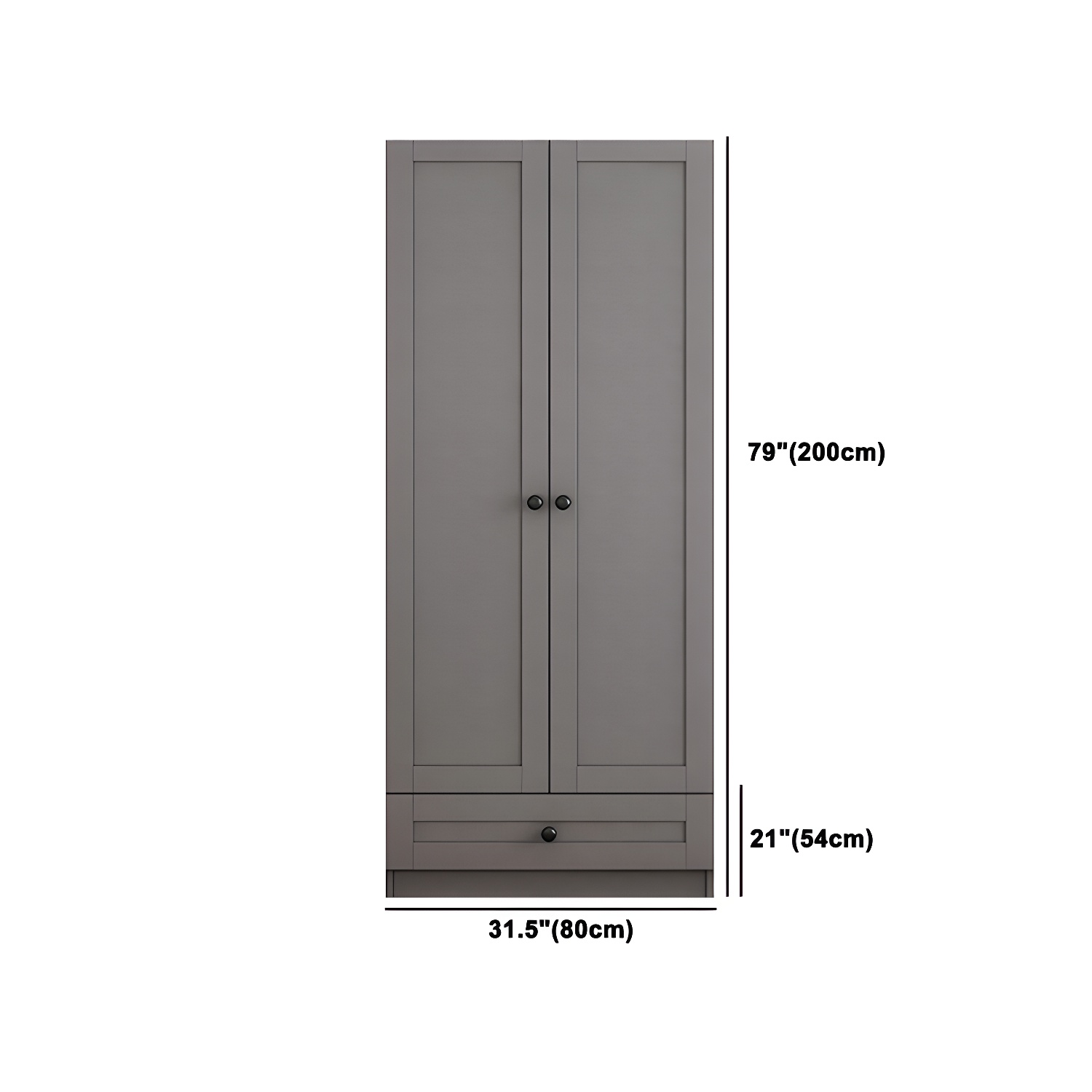 Contemporary Grey Wardrobe Armoire Engineered Wood Wardrobe Closet - image 16