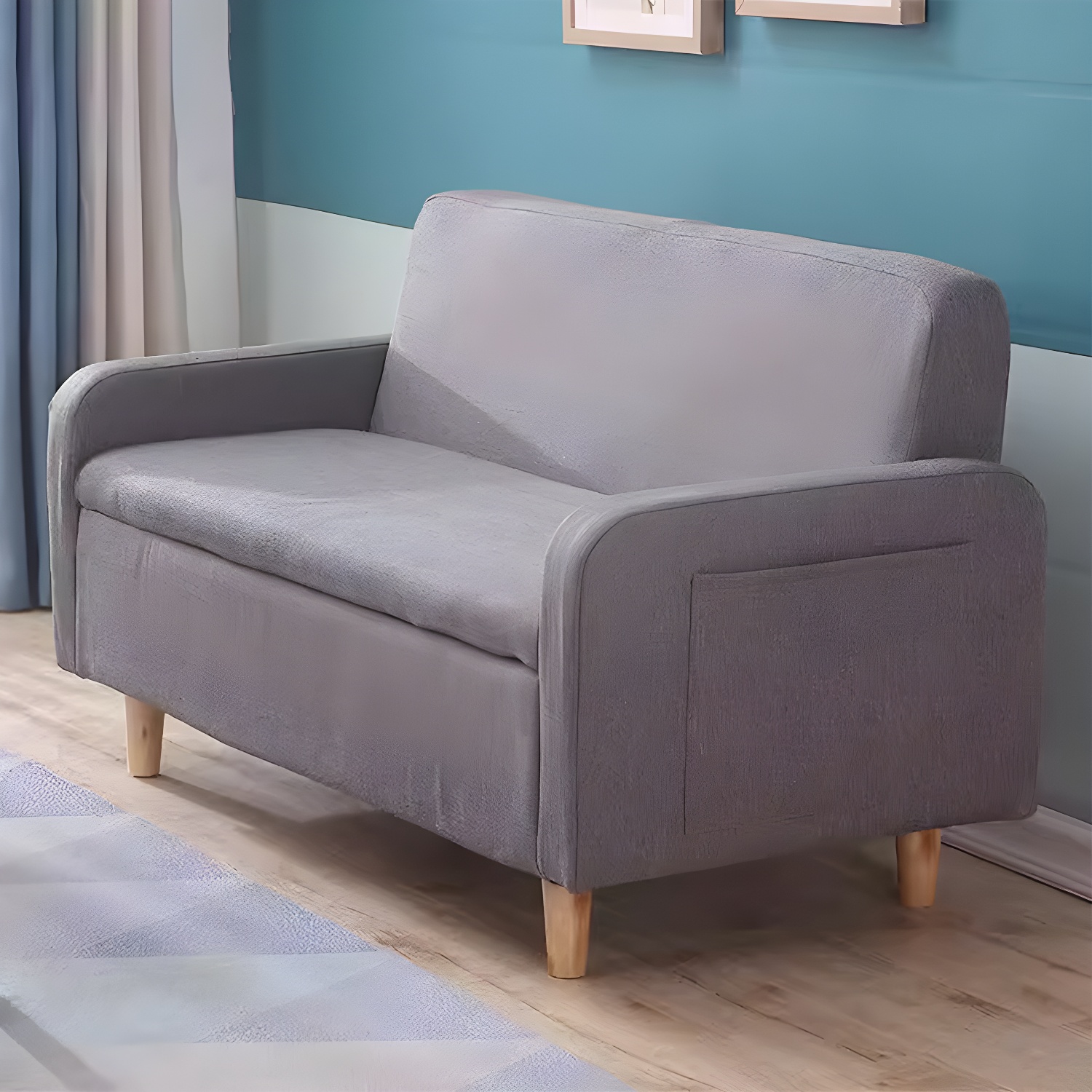 Contemporary Azure/Brown/Magenta Standard Sofa with Hidden Storage - image 6
