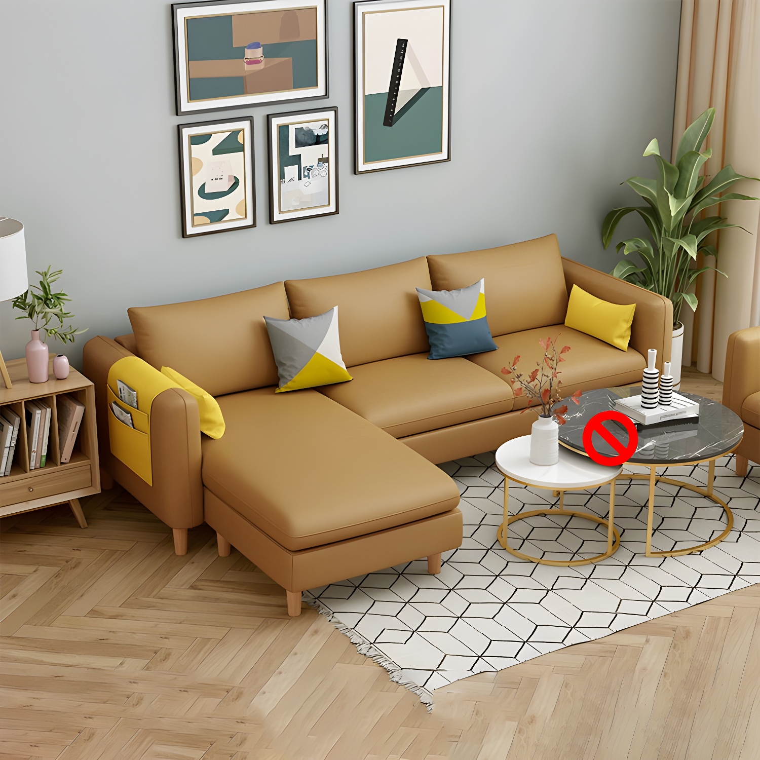 Modern Wooden Frame L-Shaped Sectional Sofa Chaise in Small Size with Storage Included - image 11