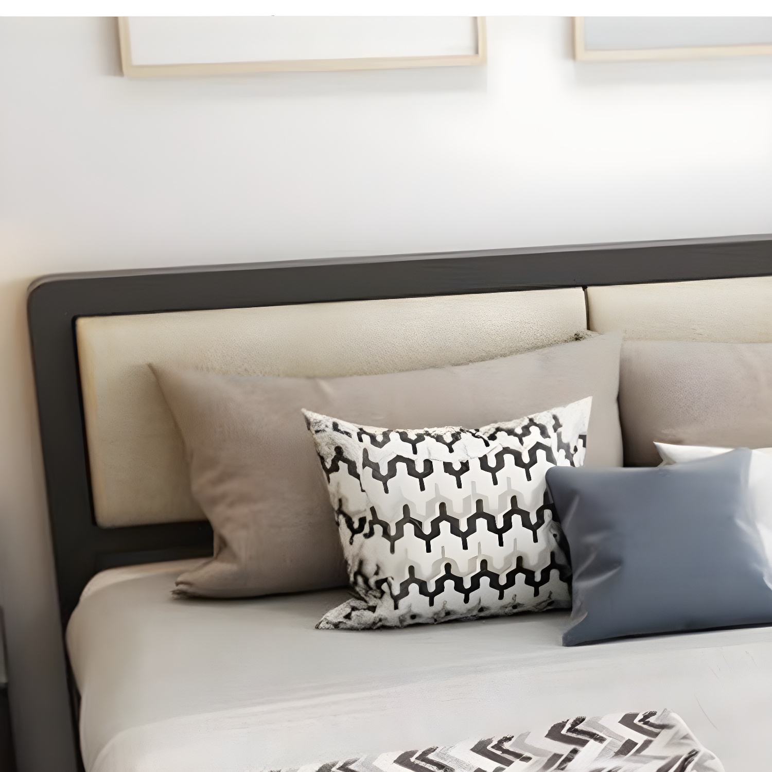 Contemporary Metal Standard Bed, Panel Rectangular Headboard Bed - image 9