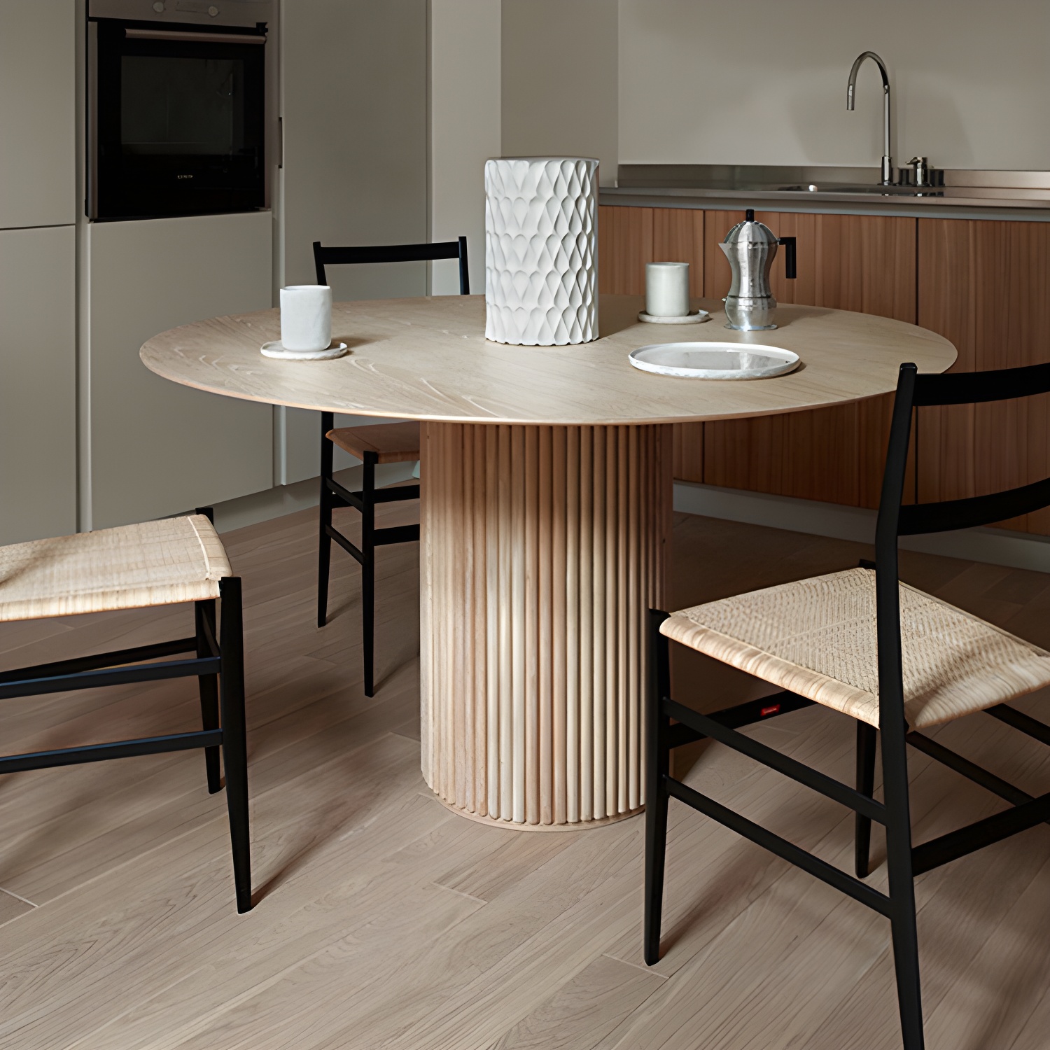 Round Pedestal Casual Table Simplicity Style Dining Room Home Furniture - image 4