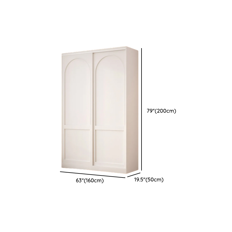 Contemporary White Engineered Wood Cabinet Armoire with Multiple Drawers, Interior Shelves, and Hanging Rod - image 12