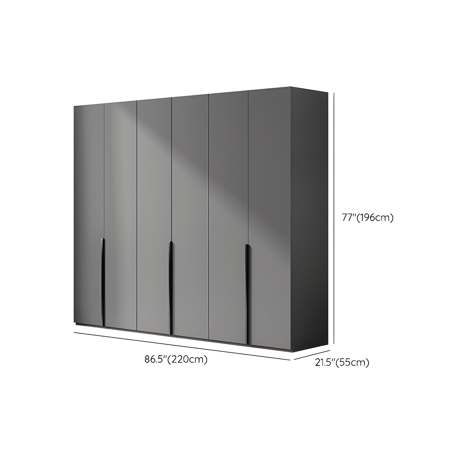 Contemporary Grey Storage Cabinet with Garment Rod Hinged Door Cabinet for Bedroom - image 22