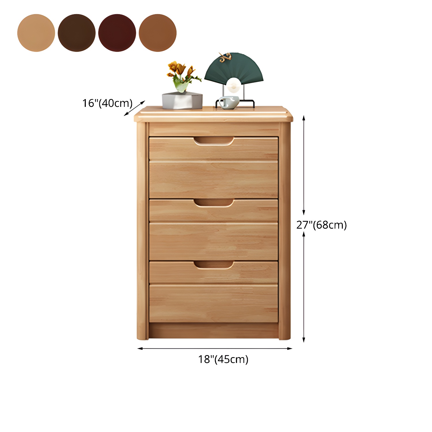 Bedroom Dresser Vertical Solid Wood Storage Chest with 3 / 4 / 5 Drawers - image 17