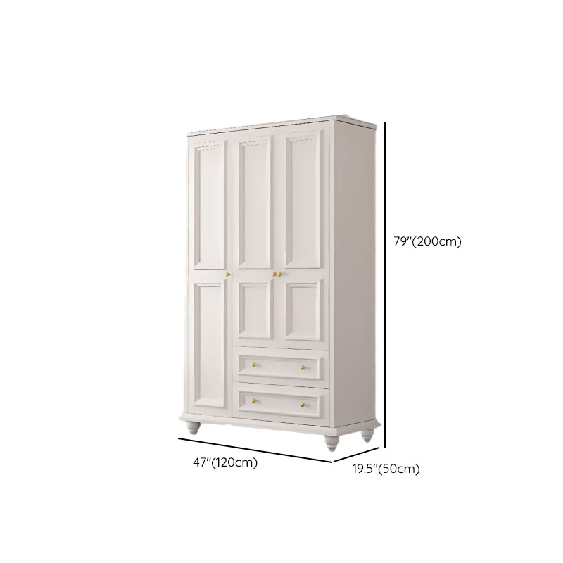 Chalk/Light Blue Contemporary Lumber Cabinet Armoire with Soft Close Drawer and Door, Interior Shelves, and Hanging Rod - image 6