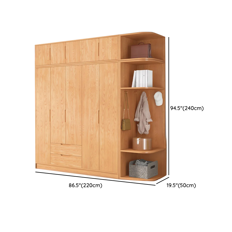 Wood Color Nordic Unfixed Wardrobe Closet - image 52