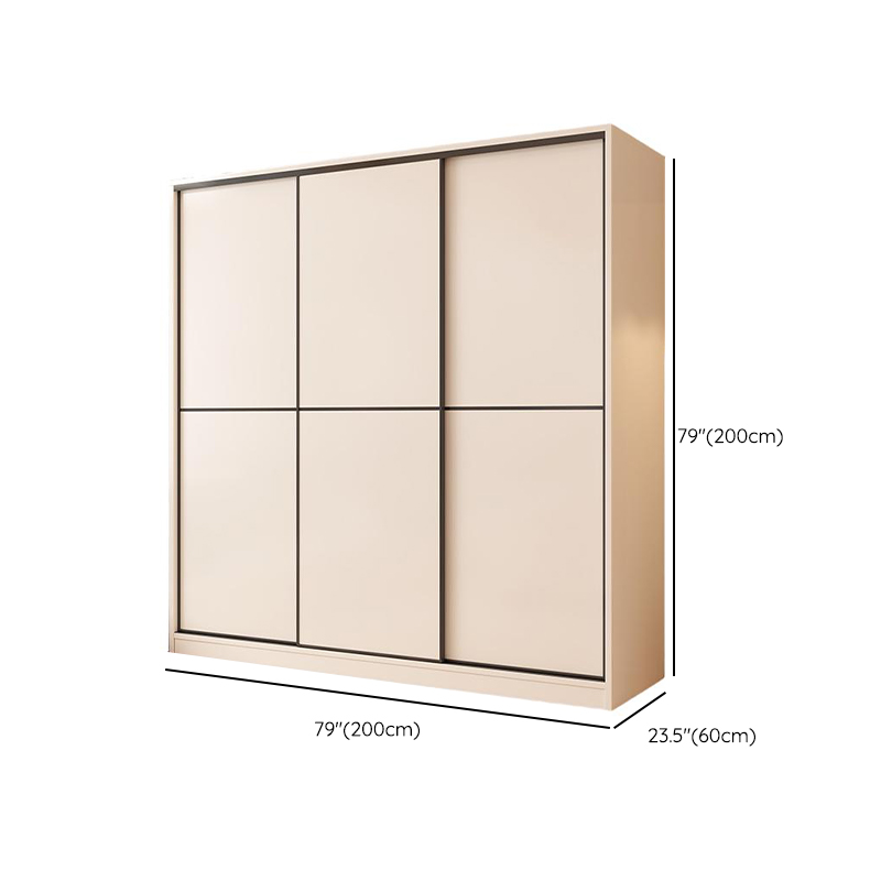 White Minimalist Manufactured Wood Wardrobe Closet with 2 Drawers, Interior Shelves, and Clothing Rod - image 11