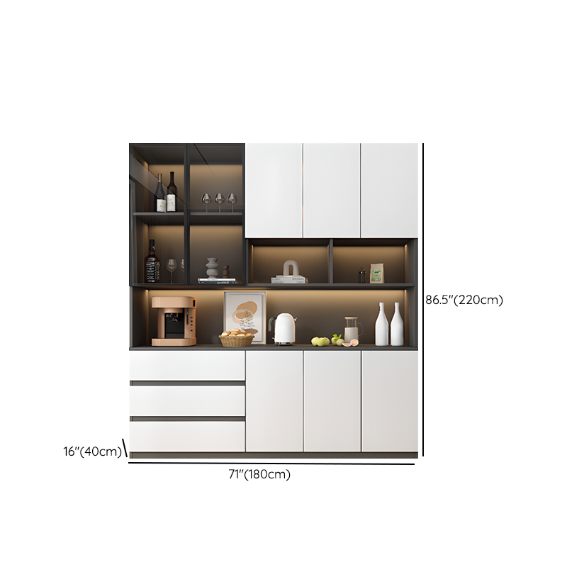 Two Toned Unclosed & Self-supporting Wide Sideboard with 2 Shelves & Benchtop - image 27