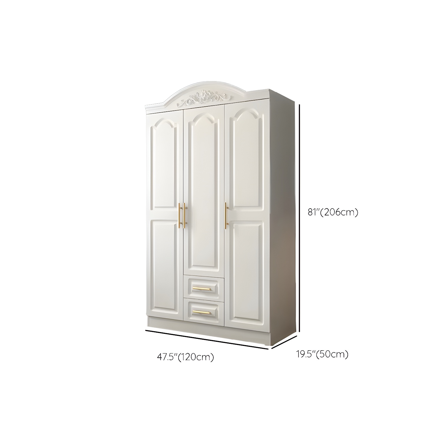 French Country Wardrobe Armoire White Wooden Wardrobe Cabinet - image 12