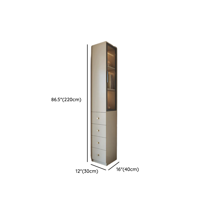 Detached Scratch-immune Accent Cabinet with Glazed Door, Grip Bars, Off White Top, Soft Close Drawer, and Stain Resistant Finish - image 5