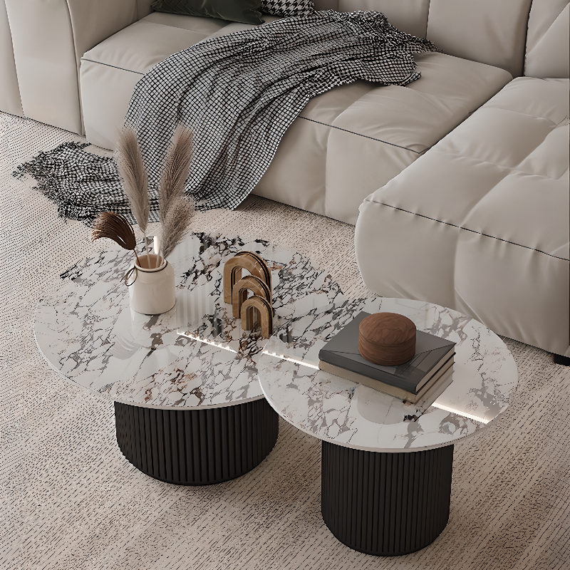 Circular-shaped Ivory Board Game Coffee Table for Home - image 7