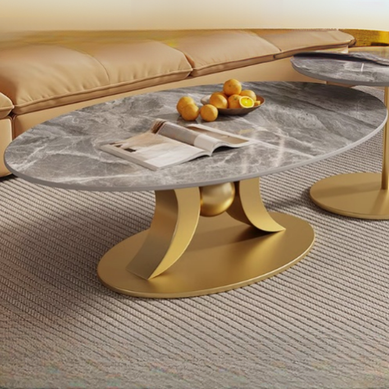 Nested/Single Slate Pedestal Board Game Coffee Table with Black/Light Gray/Chalk Oblong Top - image 3