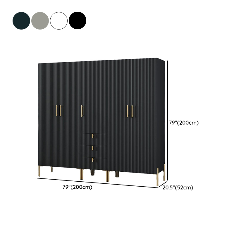 Modern 3-Cabinet Feature Wood Wardrobe Armoire with Hinged Door Mechanism - image 13