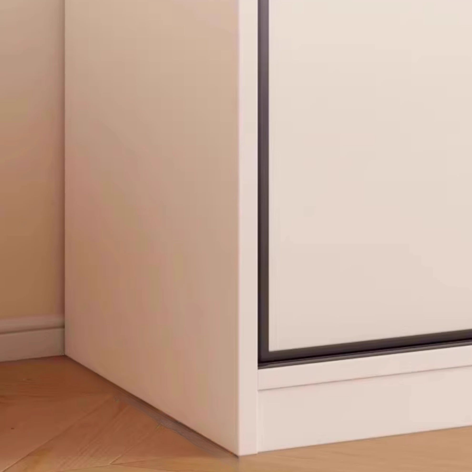 White Minimalist Manufactured Wood Wardrobe Closet with 2 Drawers, Interior Shelves, and Clothing Rod - image 6