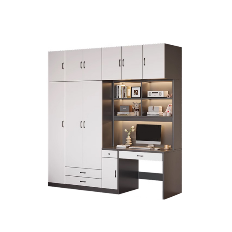 Art Deco Composite Wood Wardrobe Armoire with Flexible Shelf, Soft Close Drawer and Door, Clothing Rod Included - image 10