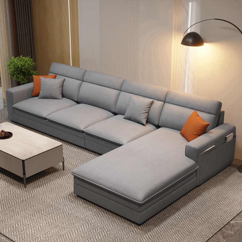 L-Shape/Straight Natural Wood Sofa Chaise/Sofa Couch with Concealed Support - image 12