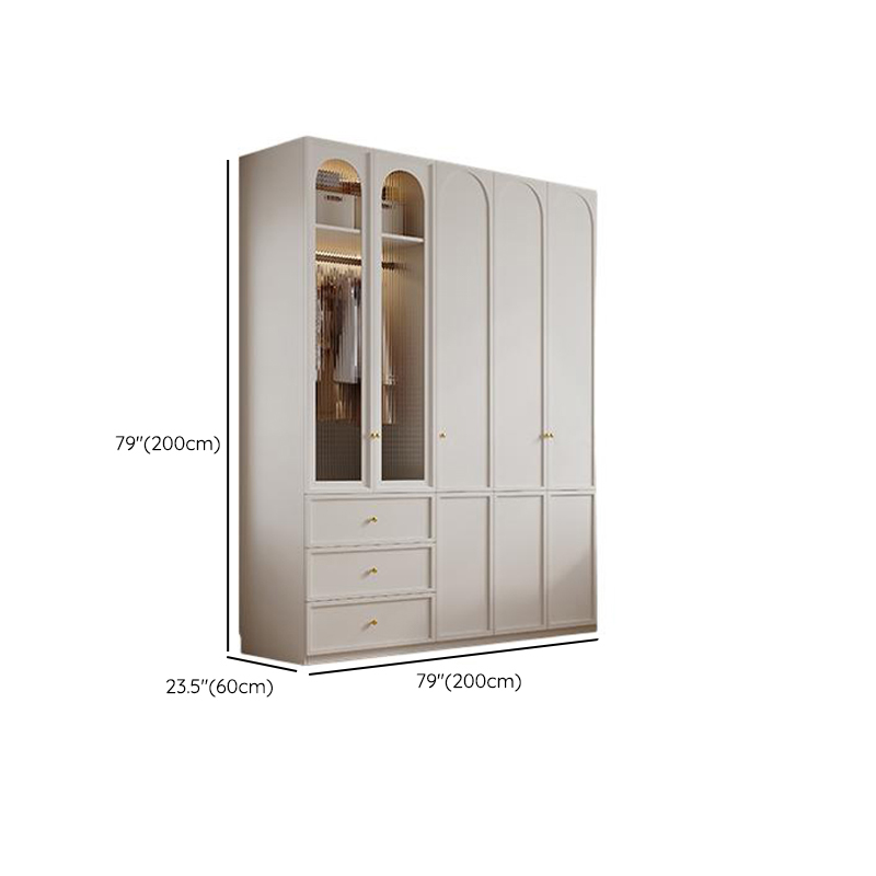 Minimalist Manufactured Wood Independent Almirah with 3-Drawer, Interior Shelves, and Clothing Rod - image 29