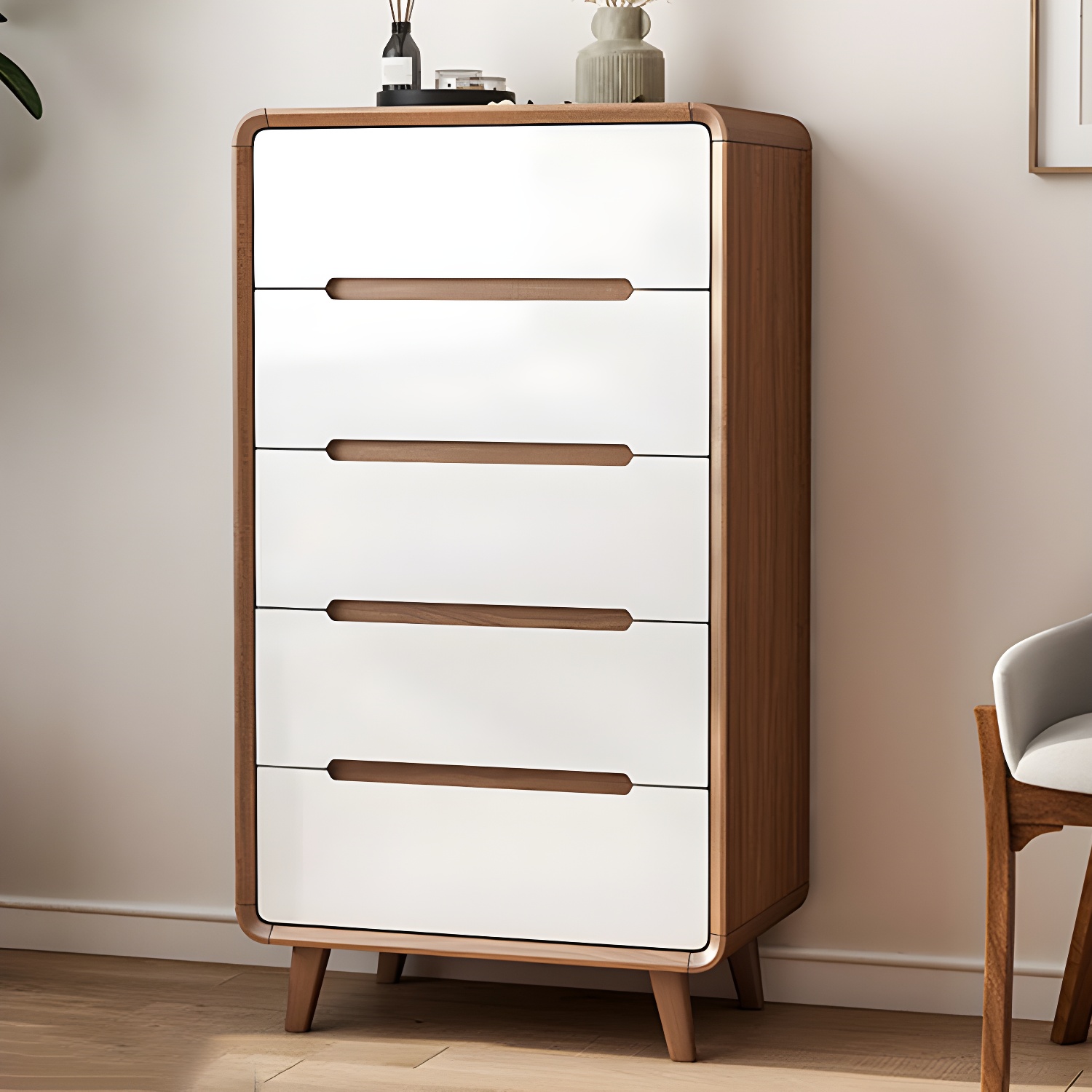 Modern Solid Wood Dresser with Narrow Profile and Drawers in Natural Finish - image 19