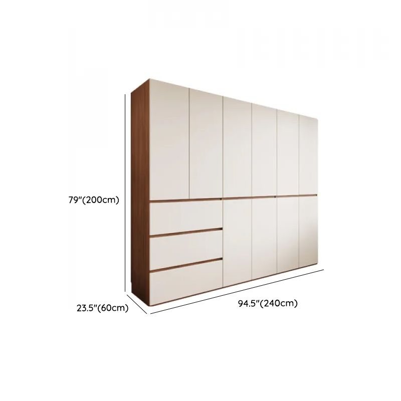 White Minimalist Manufactured Wood Independent Wardrobe Closet with Soft Close Drawer, Soft Close Door, and Interior Shelves - image 15