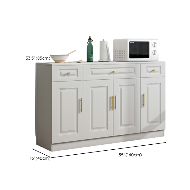 White Modern Wood Sideboard with Drawer and Cabinet with Adjustable Shelves - image 11