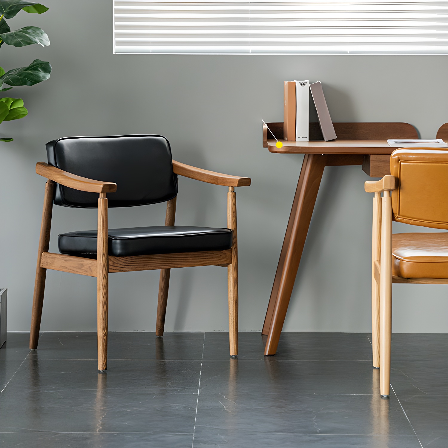 Traditional Style Dining Chairs Kitchen Arm Side Chairs with Wooden Legs - image 7