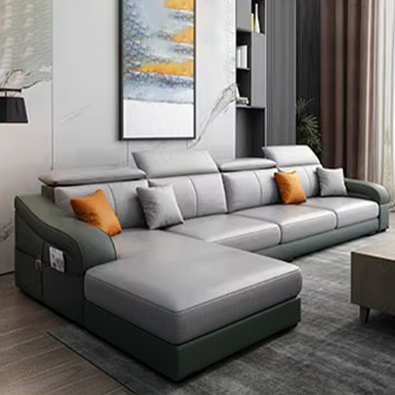 L-Shape Left Sofa Chaise for 5-seater with Sloped Arms in a Trendy Style - image 8
