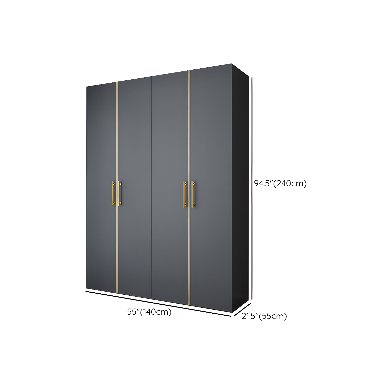 Modern Wardrobe Closet Grey Engineered Wood Wardrobe Cabinet - image 22