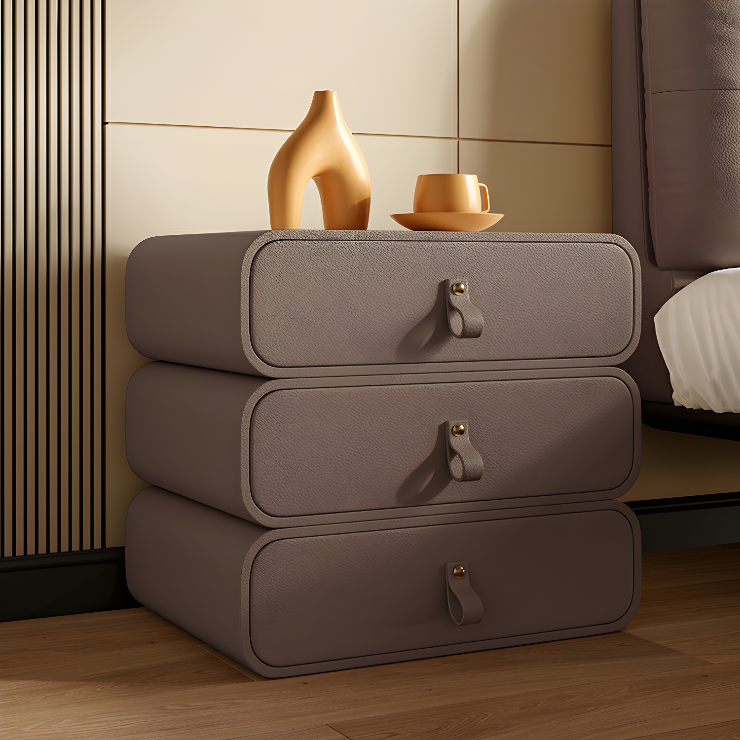 Modern Faux Leather Bachelor's Chest with Drawers in Narrow Size - image 10