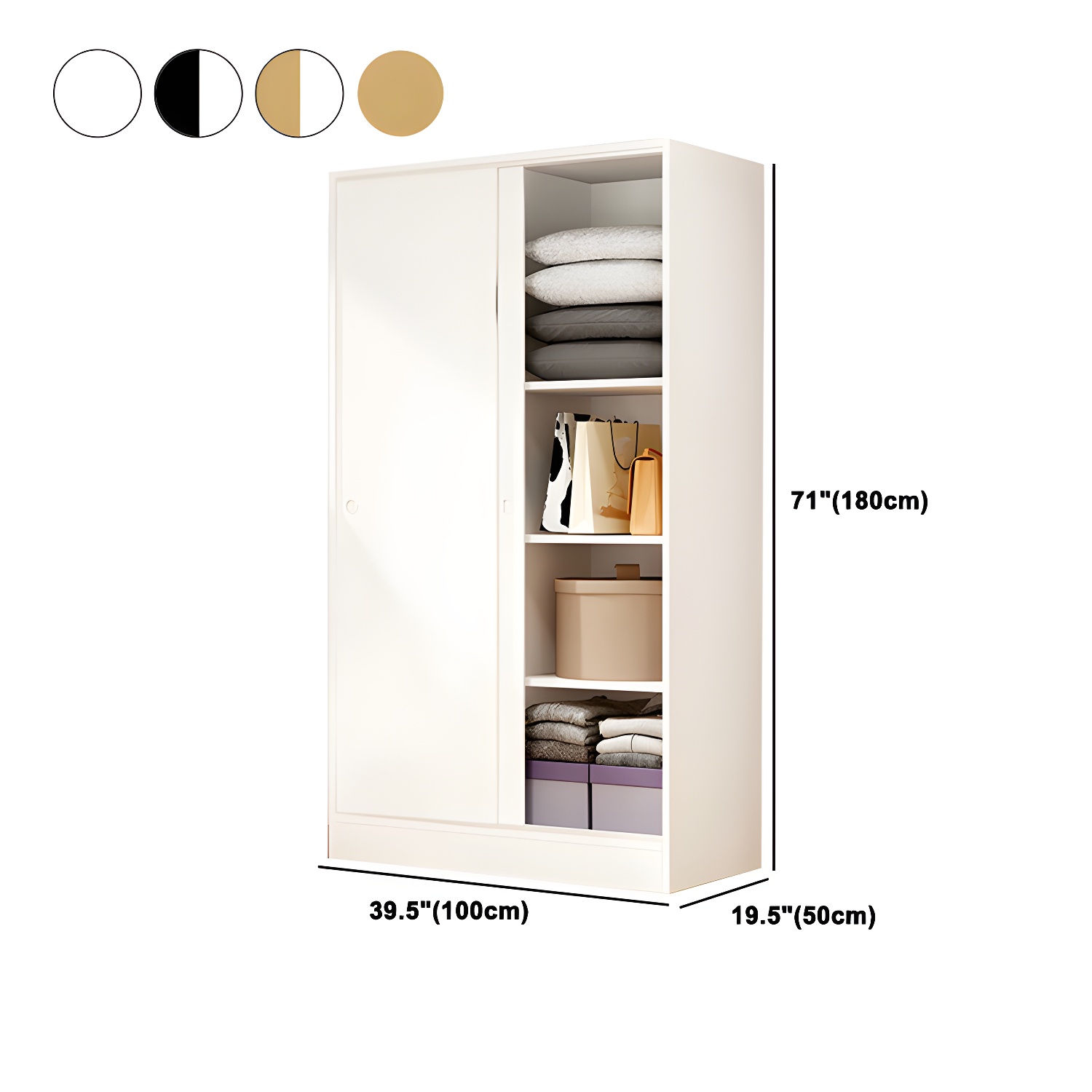 Contemporary Wardrobe Cabinet Sliding Storage Cabinet for Home - image 17