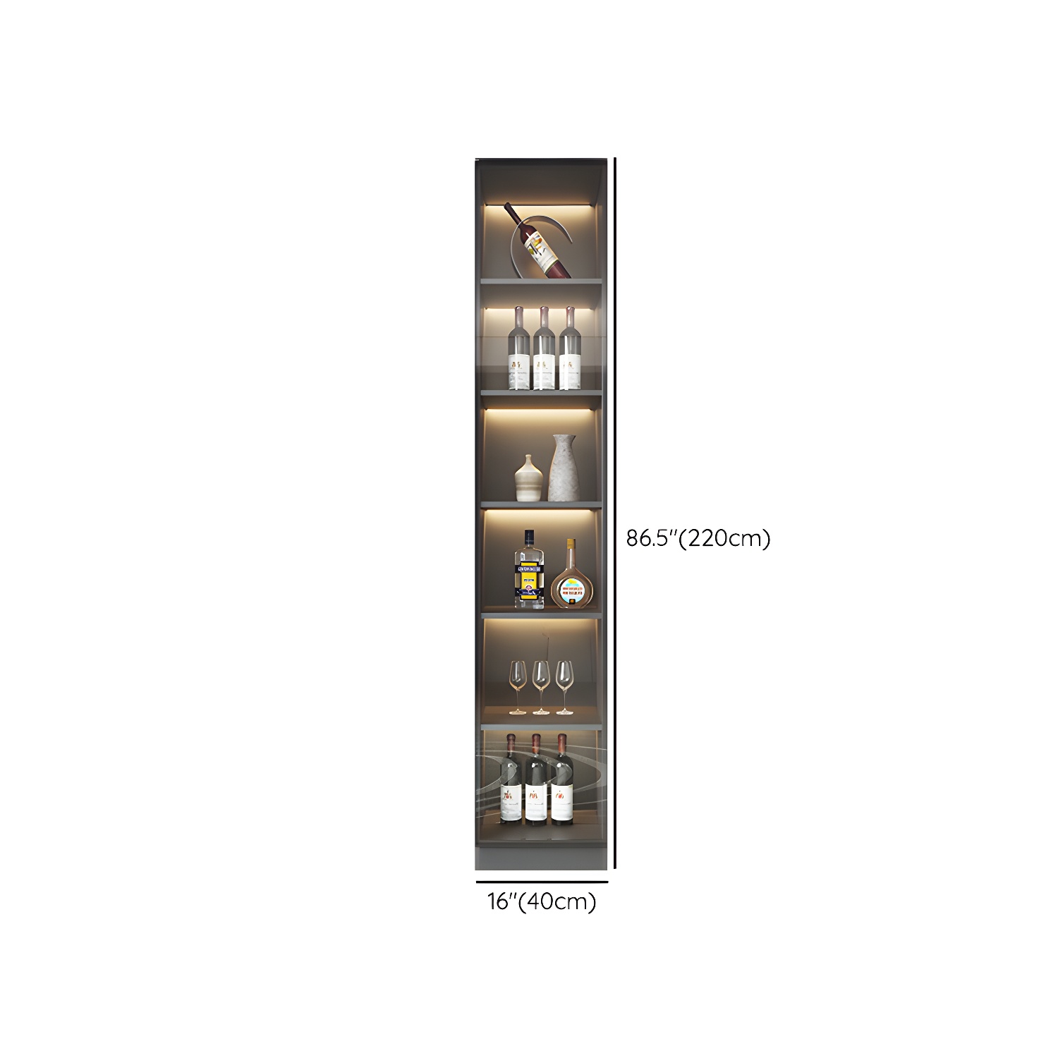 Modern Glass Adjustable Shelving Doors Wood Sideboard Cabinet with Cabinets and Drawers - image 9