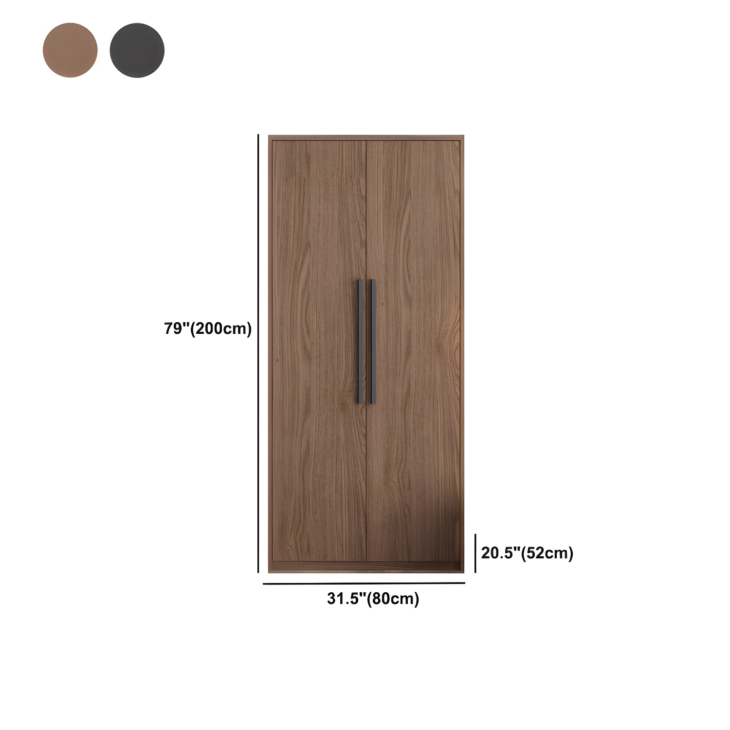 Contemporary Wardrobe with Garment Rod Engineered Wood Wardrobe Closet - image 18