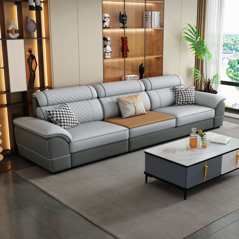 Modern Simple Style Straight/L-Shape Horizontal/Reversible Sofa Couch/Sofa Chaise in Grey with Water-resistant and Pillow Top Arm, 2-piece/3 Pc - image 5