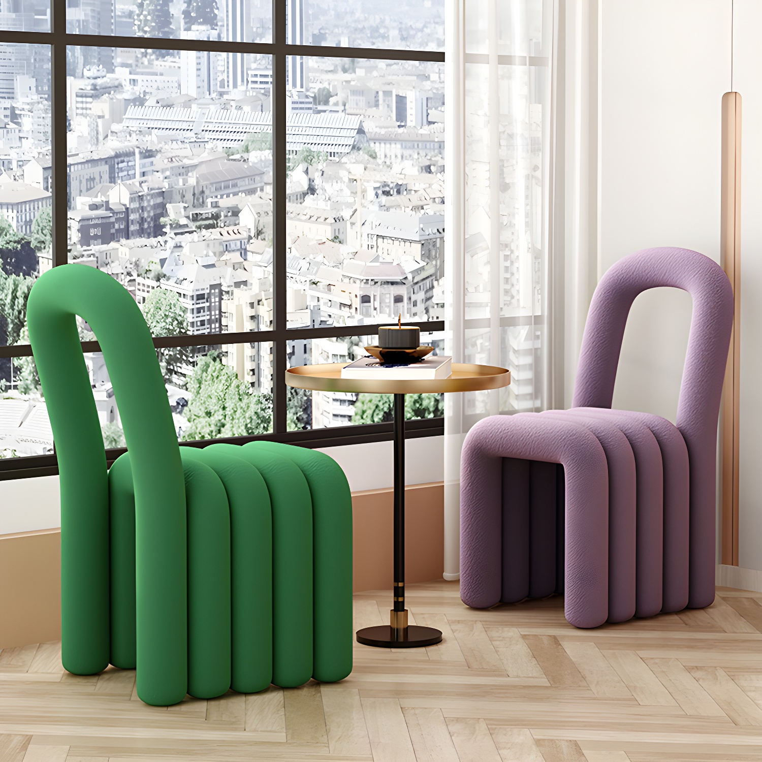 Velvet Designer Style Living Room Side Chair Open Back Dining Side Chair - image 23