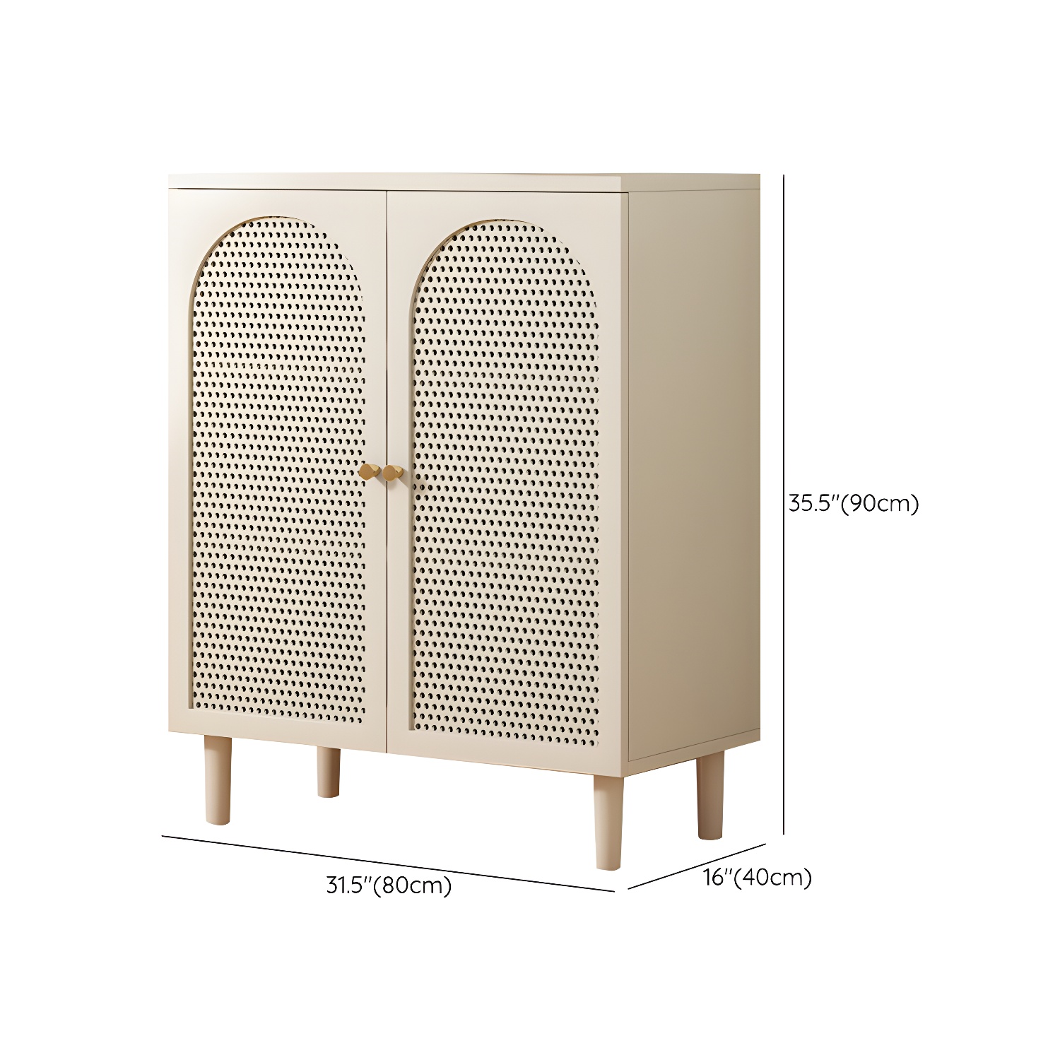 White Modern Sideboard Credenza with Cabinets and Shelves for Storage and Display - image 15
