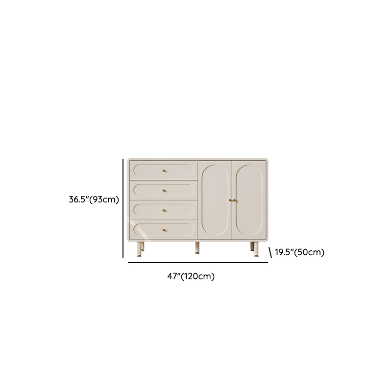 Chalk Casual Particle Board Wood Console Dresser with 5/4 Drawers, Hutch, 3 Interior Shelves, Horizontal - image 6