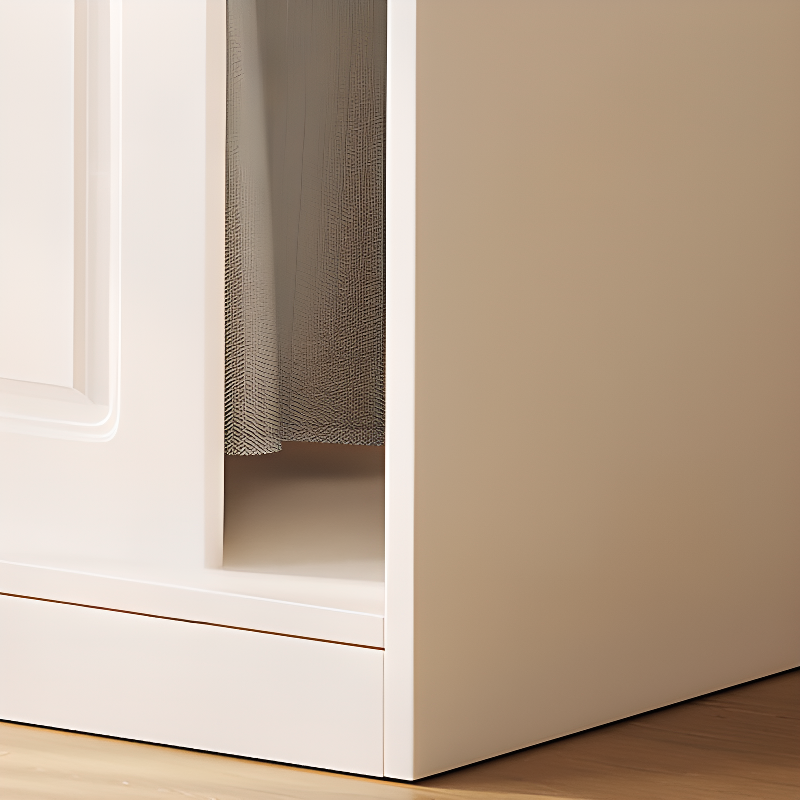 Casual White Wooden Wardrobe with 5 Drawers/4 Drawers/2 Drawers, Interior Shelves & Hanging Rod