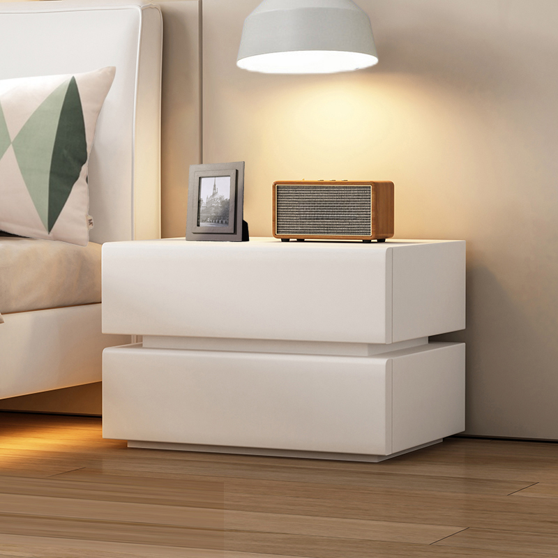 Art Deco Style Bedside Cabinet Nightstand with 2 Drawers and Pine Countertop - image 8