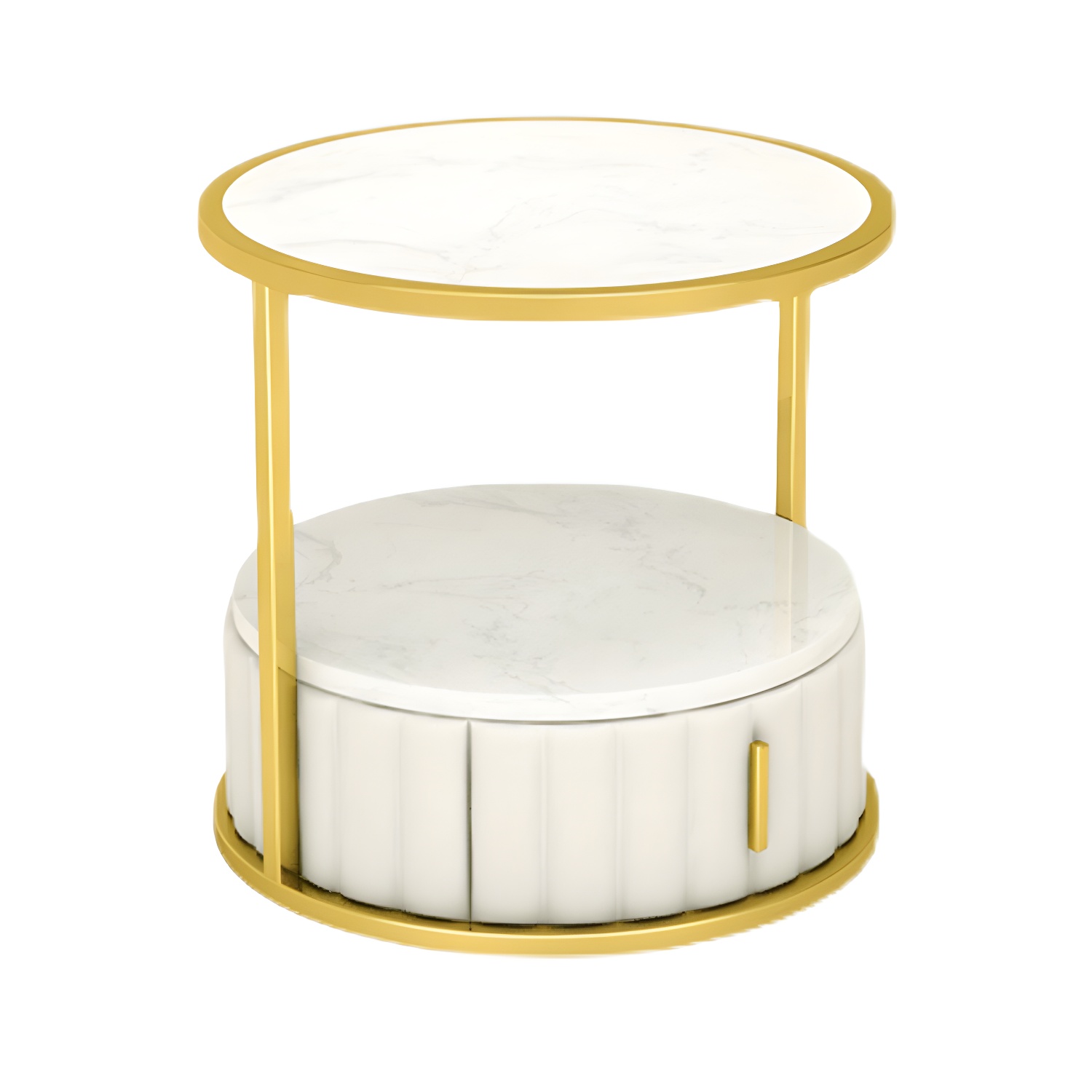 Modern Open Storage Nightstand Stone Top 20 Inch Tall 1-Drawer Night Table - image 6