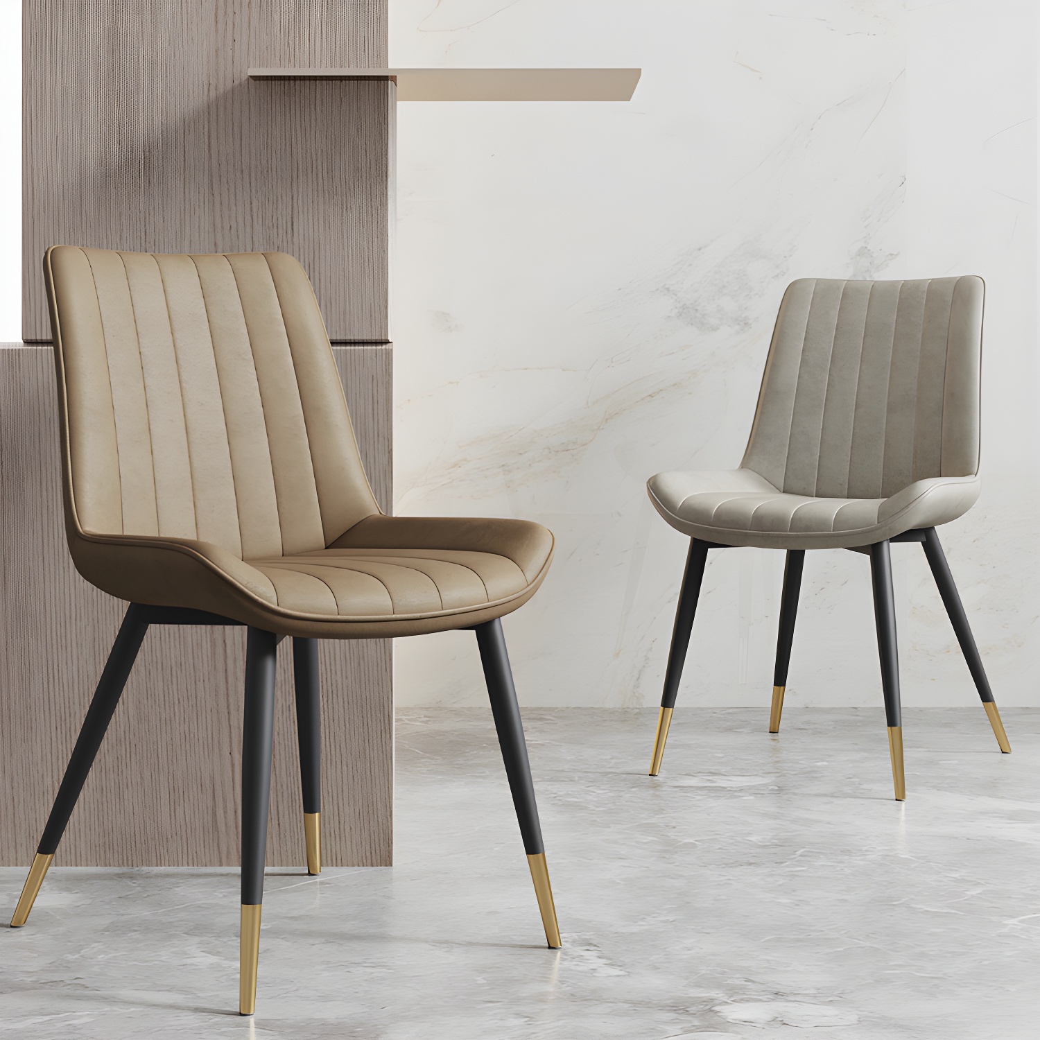 Scandinavian Study Room Leather Side Chair Matte Finish Parsons Dining Chairs - image 10
