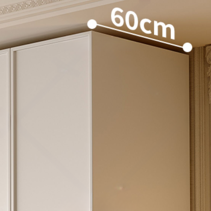 Chalk Modern Wooden Standalone Almirah with 3-Drawer/6-Drawer, Interior Shelves, and Hanging Rod - image 4