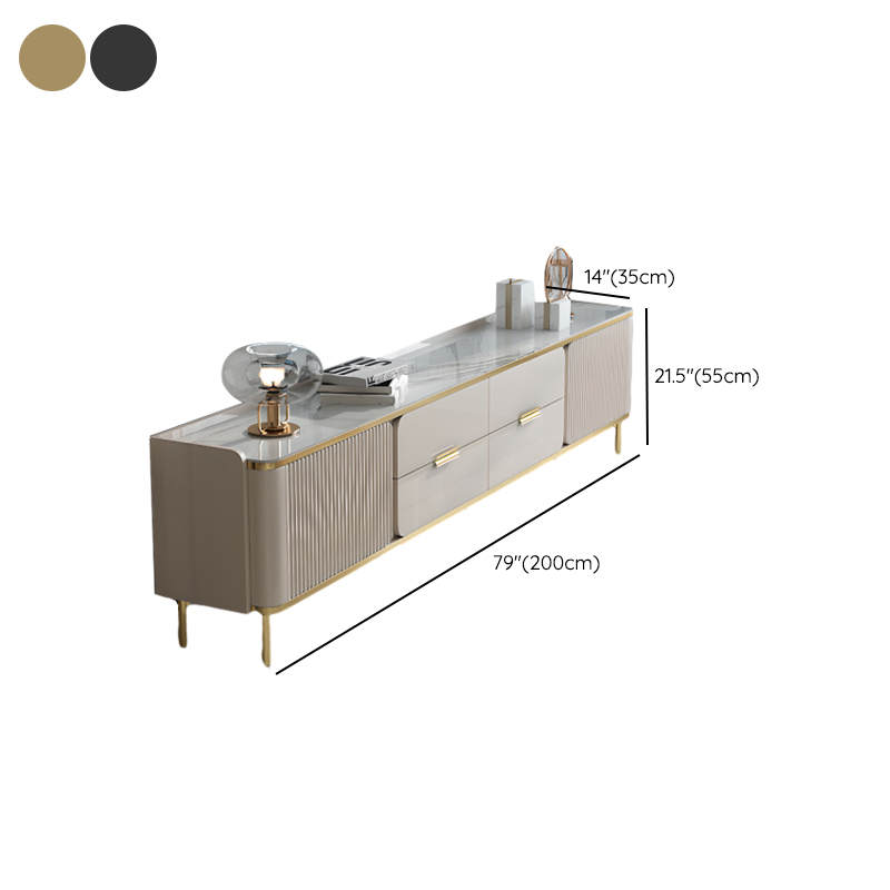Sintered Stone Rectangular TV Stand for Sitting Room with 4-Drawer/2-Drawer, 2 Cabinets, and Cable Management - image 12