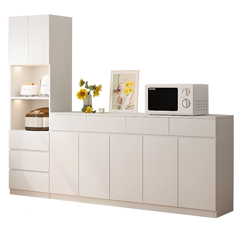 Simple Sideboard with Multiple Drawers, Closet Cabinet, Standard and Narrow Sizes, 1 or 2 Shelves, Wood Countertop, 2 to 5 Doors - image 8