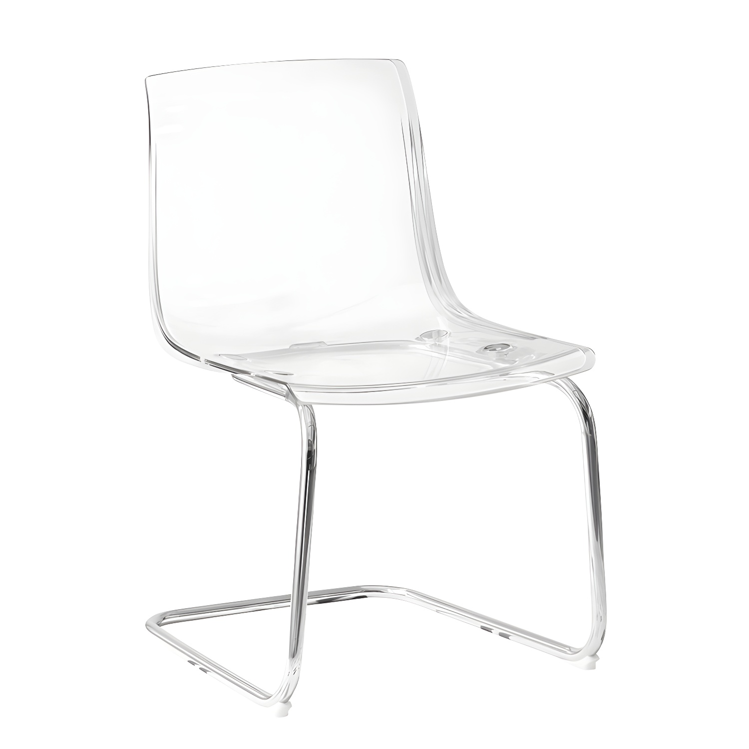 Modern Low-Back Side Chair in Plastic & Acrylic with Metal Legs - Silver - image 11