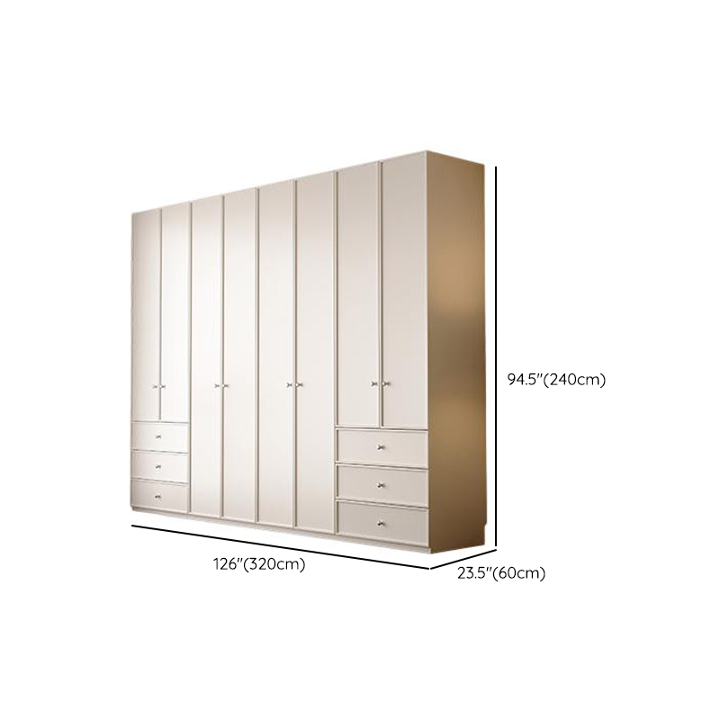 Chalk Modern Wooden Standalone Almirah with 3-Drawer/6-Drawer, Interior Shelves, and Hanging Rod - image 28