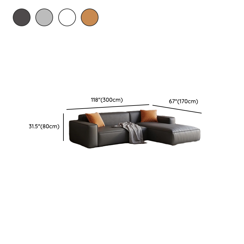 Trendy L-Shape Tear Resistant Sofa Chaise for 3-seater with Square Arm and 1 Chaise - image 24